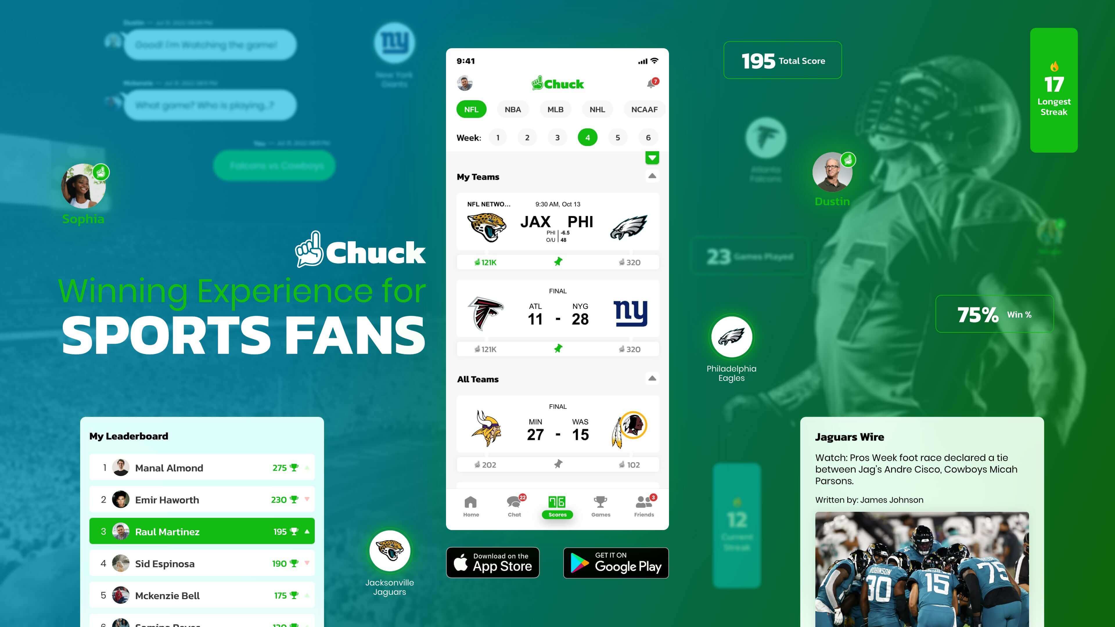 Chuck, Winning Experience for Sports Fans:  UI/UX Redesign Case Study